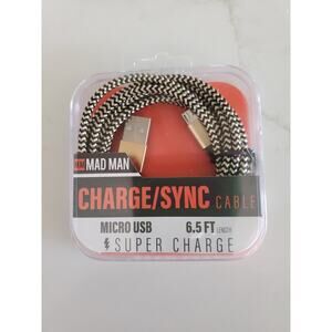 MICRO USB    Super Charger 6.5ft     Micro Type-C Charge Cable NIB